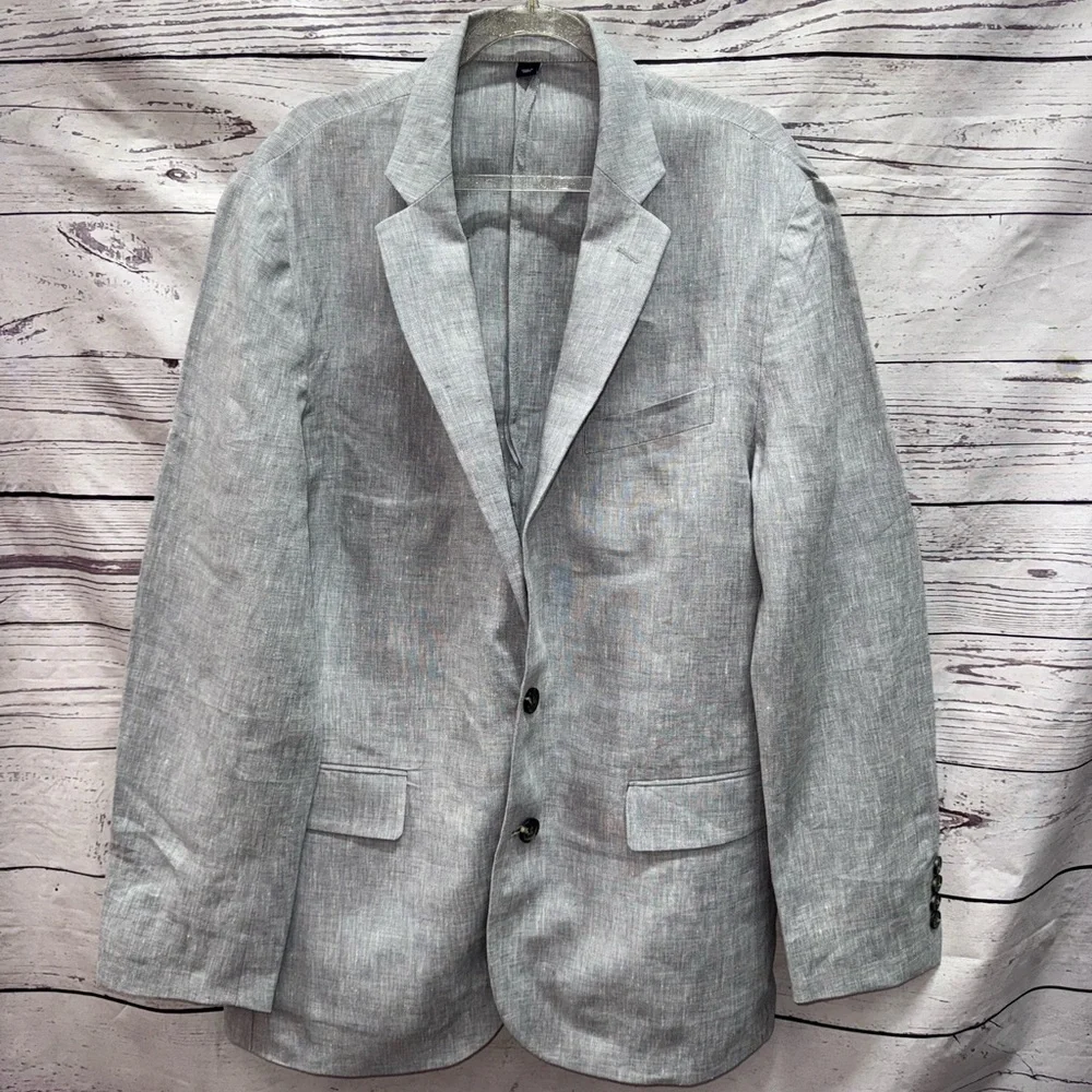 J. Crew Men's Gray Thompson Linen Blazer Size 40